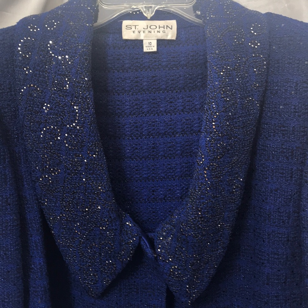 St. John suit . Royal blue with beading.